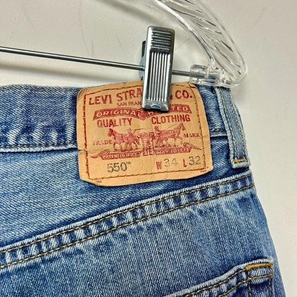 VINTAGE LEVI’S 550 90s Y2K Men’s RELAXED FIT DENIM JEANS RED TAB SIZE 34X32 - Picture 6 of 12